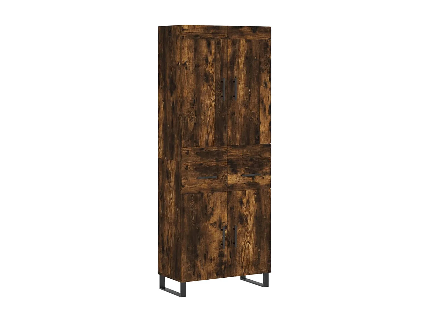 Buffet haut Chêne fumé 69,5x34x180 cm Bois d'ingénierie