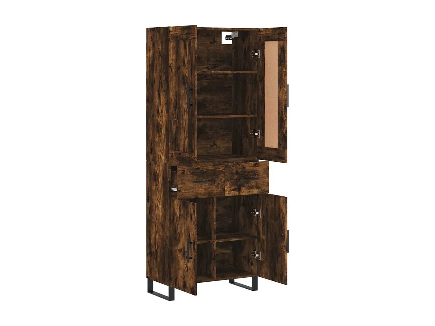 Buffet haut Chêne fumé 69,5x34x180 cm Bois d'ingénierie