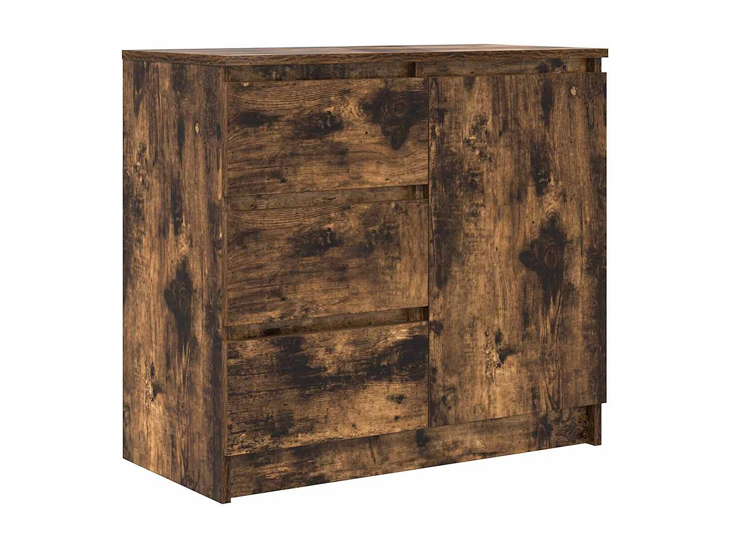 Buffet avec tiroir chêne fumé 71x35x65 cm bois d'ingénierie