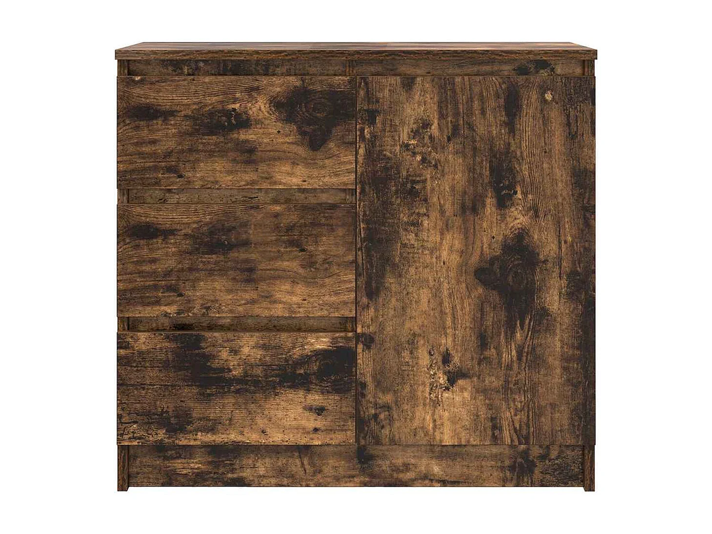 Buffet avec tiroir chêne fumé 71x35x65 cm bois d'ingénierie
