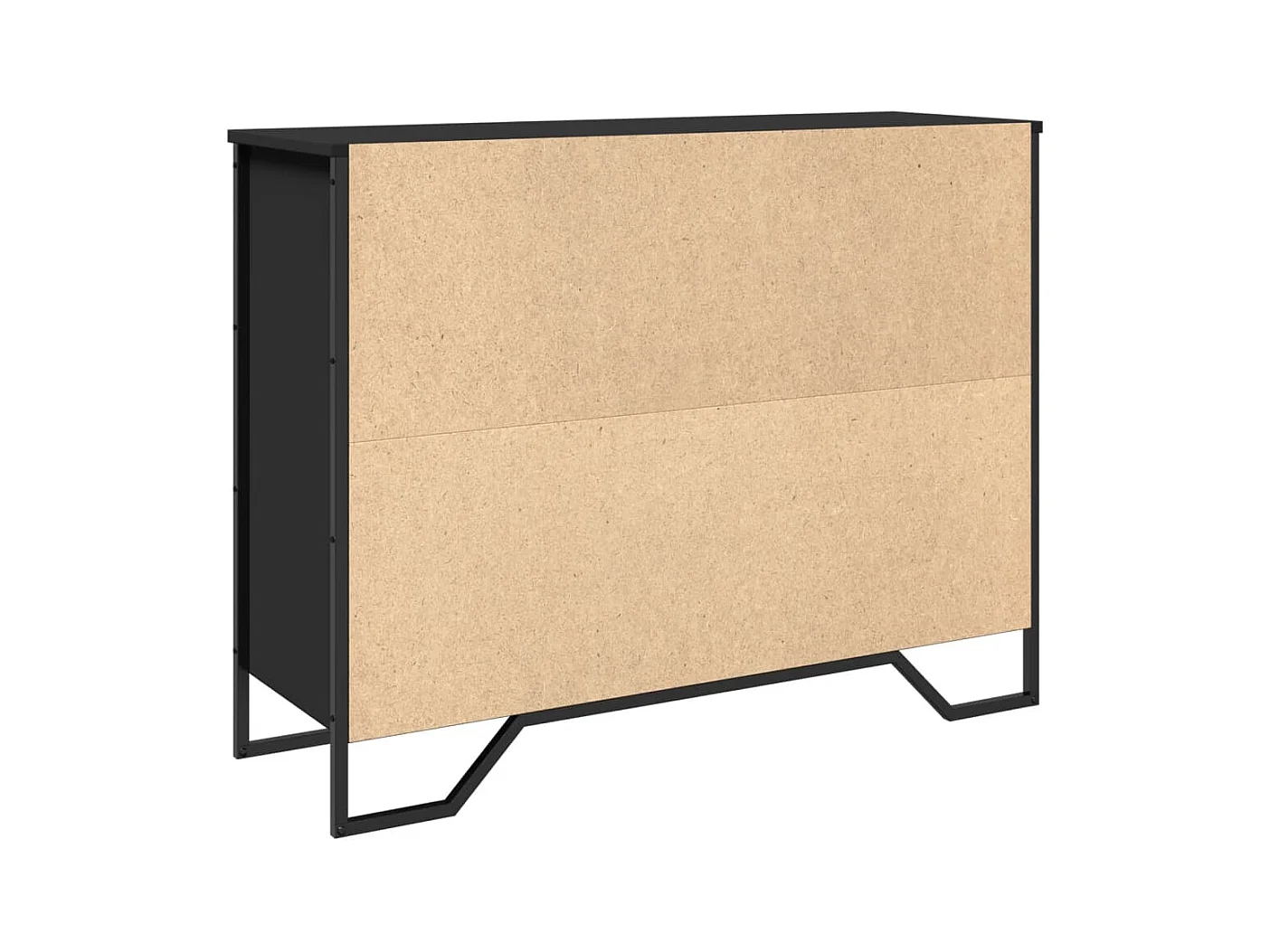 Buffet noir 97x32,5x74,5 cm bois d’ingénierie