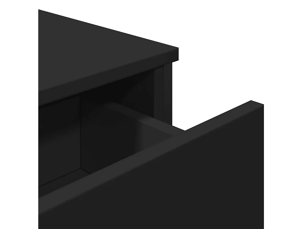 Buffet noir 97x32,5x74,5 cm bois d’ingénierie