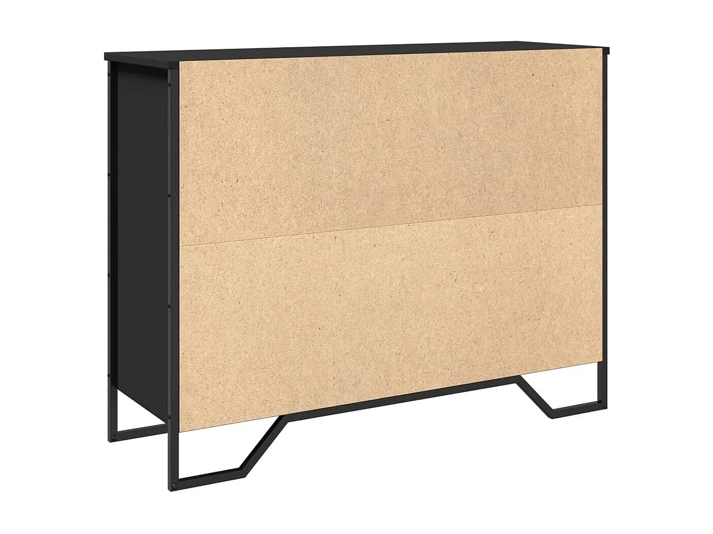 Buffet noir 97x32,5x74,5 cm bois d’ingénierie