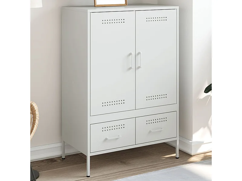 Buffet haut blanc 68x39x101,5 cm acier