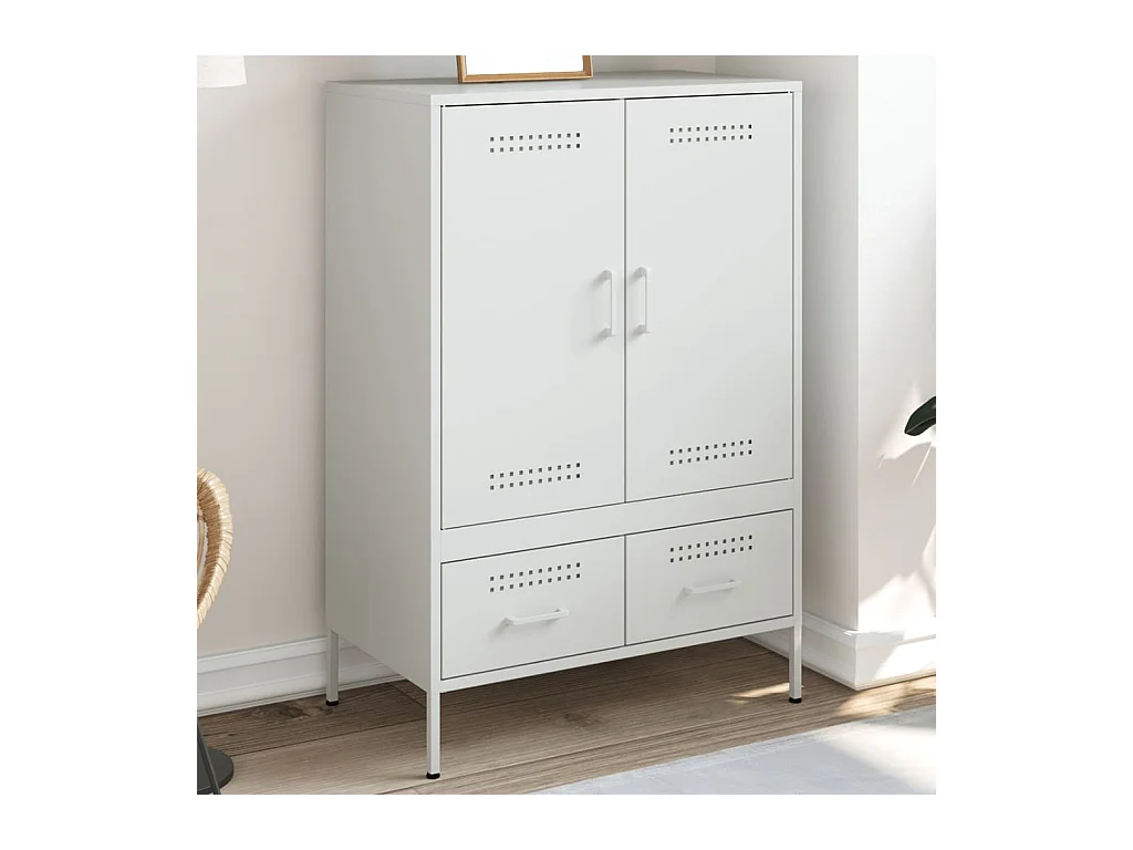 Buffet haut blanc 68x39x101,5 cm acier