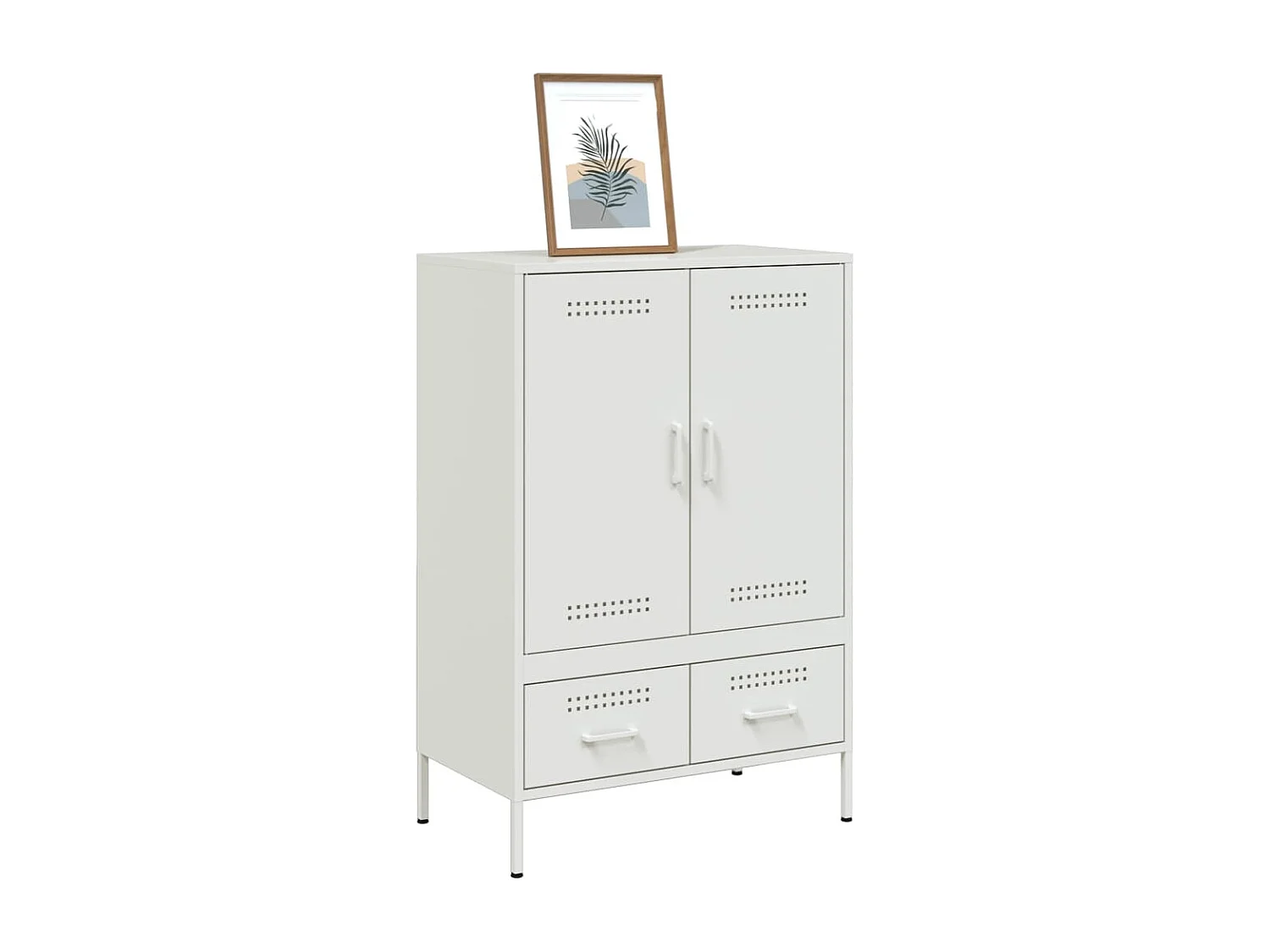 Buffet haut blanc 68x39x101,5 cm acier