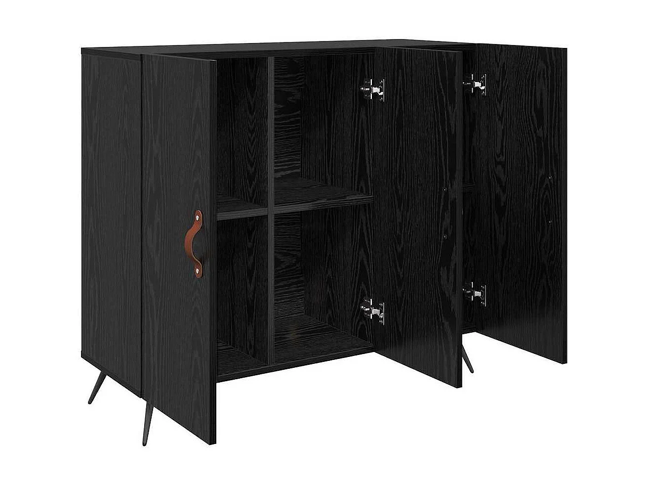 Buffet Noir 90 x 34 x 80 cm Bois d'ingénierie
