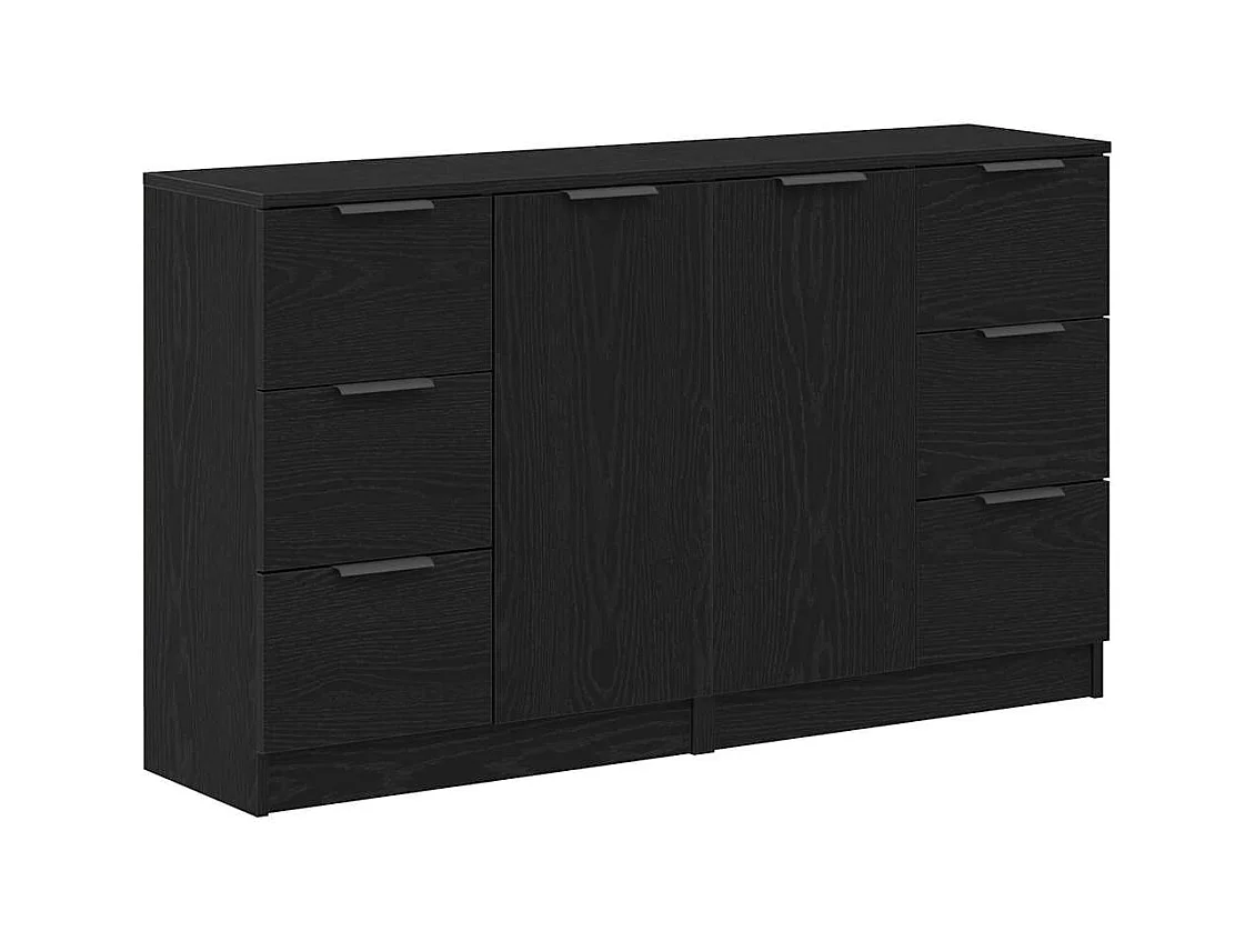 Buffet Chêne noir 180 x 30 x 70 cm Bois d'ingénierie