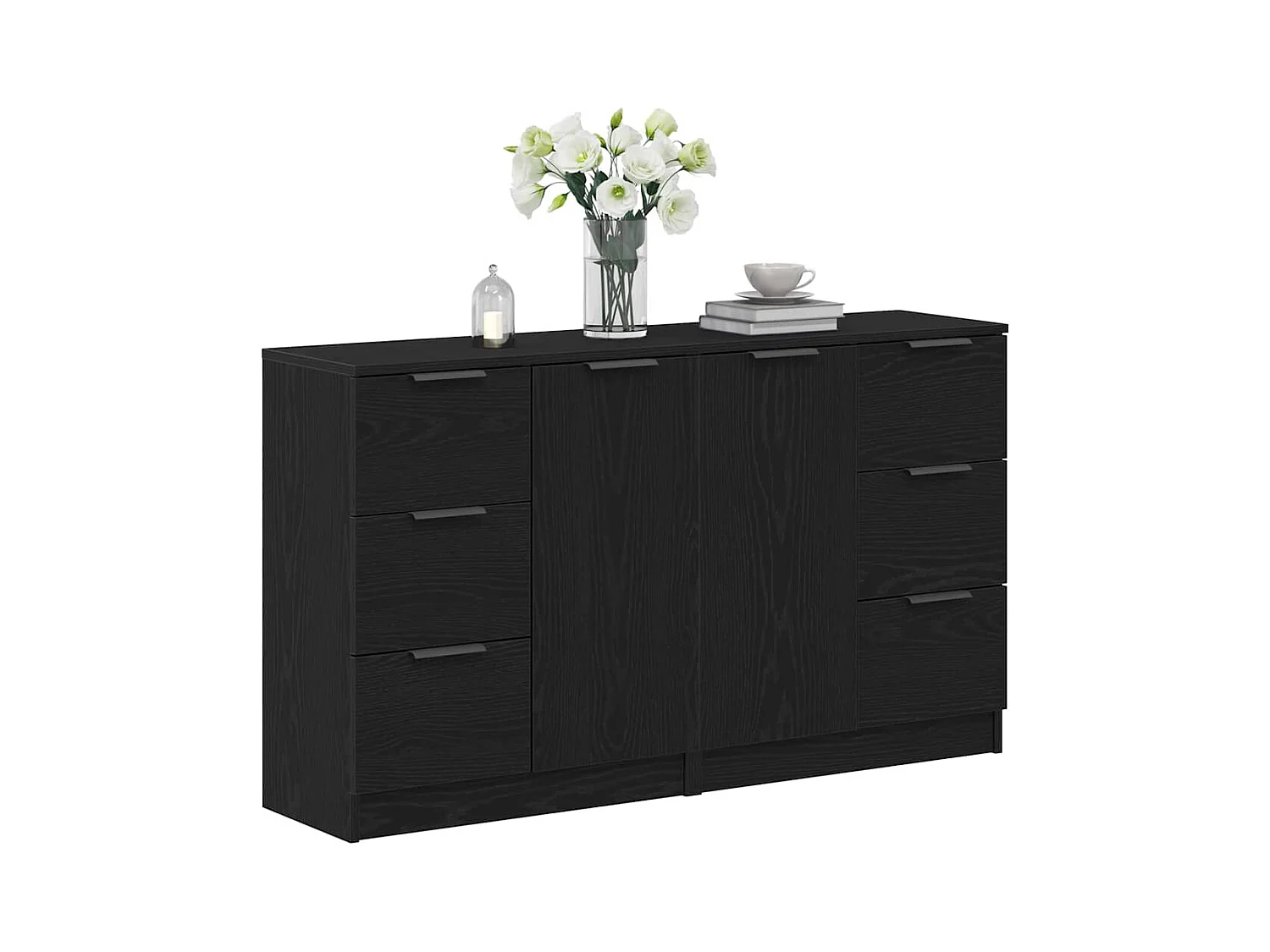 Buffet Chêne noir 180 x 30 x 70 cm Bois d'ingénierie