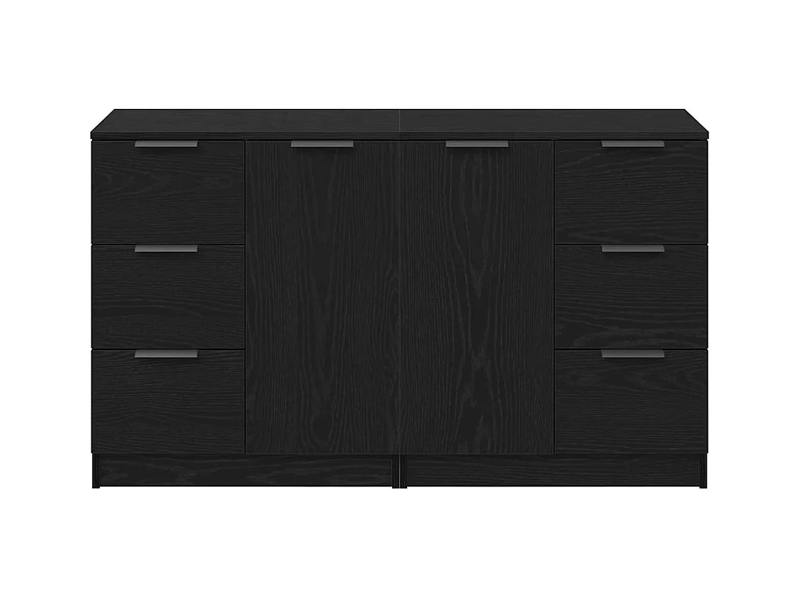 Buffet Chêne noir 180 x 30 x 70 cm Bois d'ingénierie