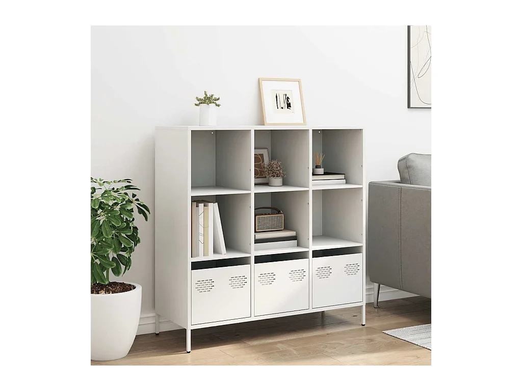Buffet haut blanc 101,5x39x103,5 cm acier