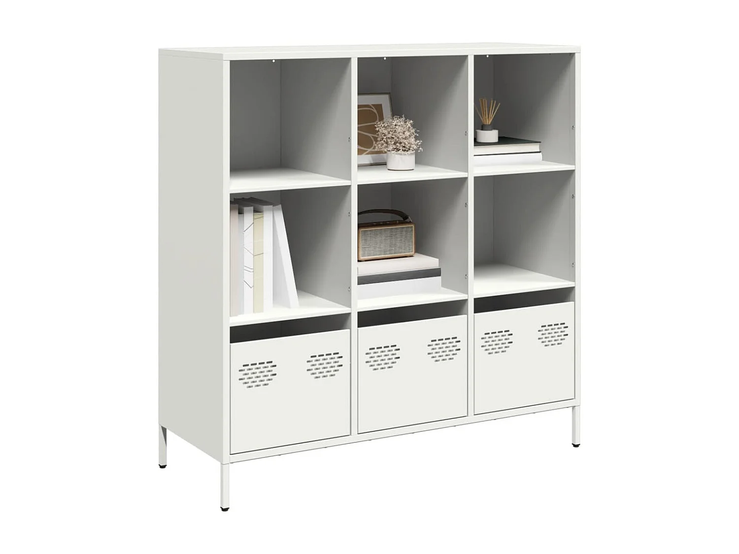 Buffet haut blanc 101,5x39x103,5 cm acier