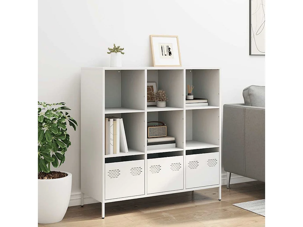 Buffet haut blanc 101,5x39x103,5 cm acier