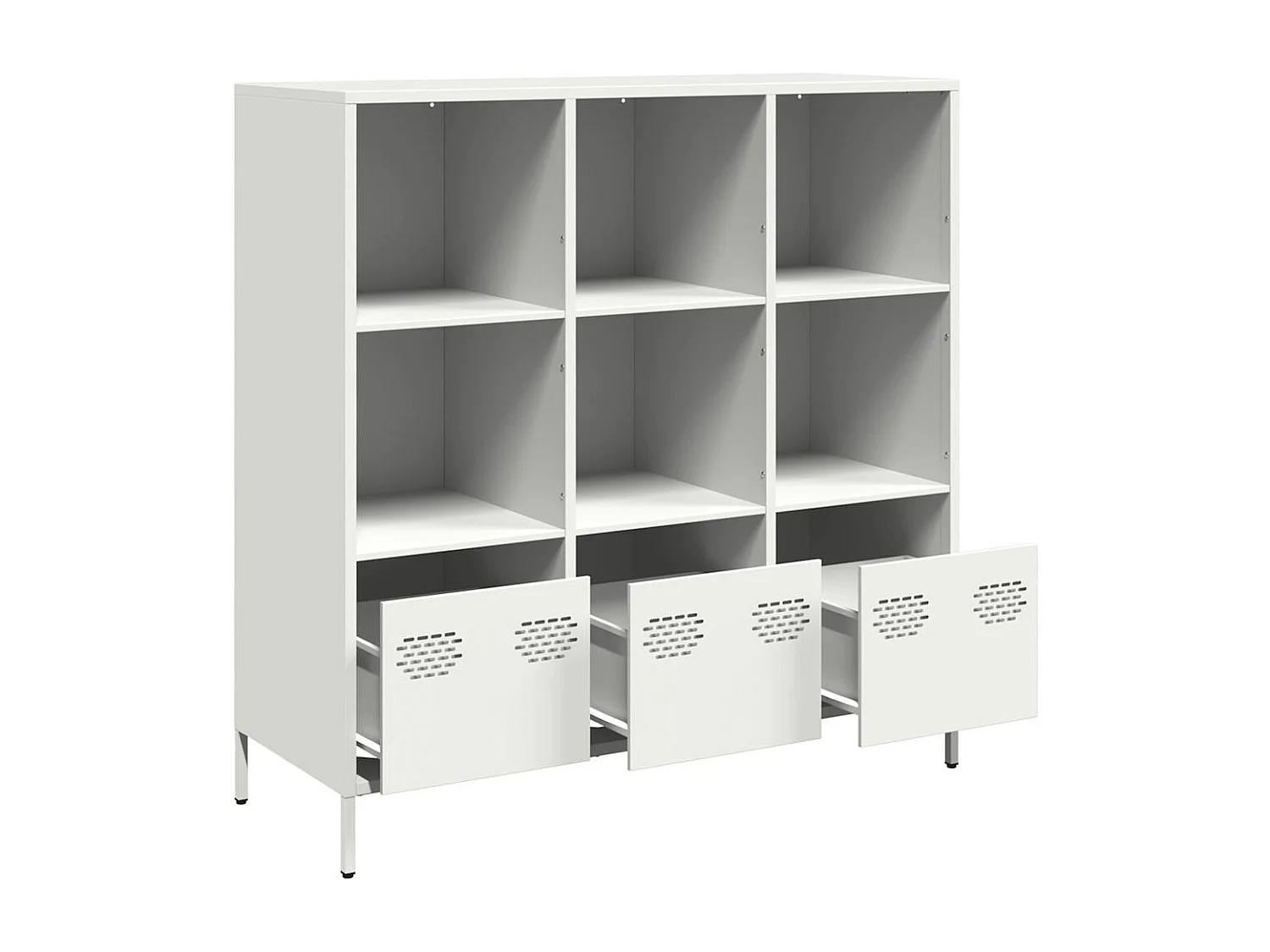 Buffet haut blanc 101,5x39x103,5 cm acier