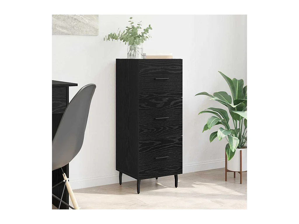 Buffet Chêne noir 34 x 34,5 x 90 cm Bois d'ingénierie