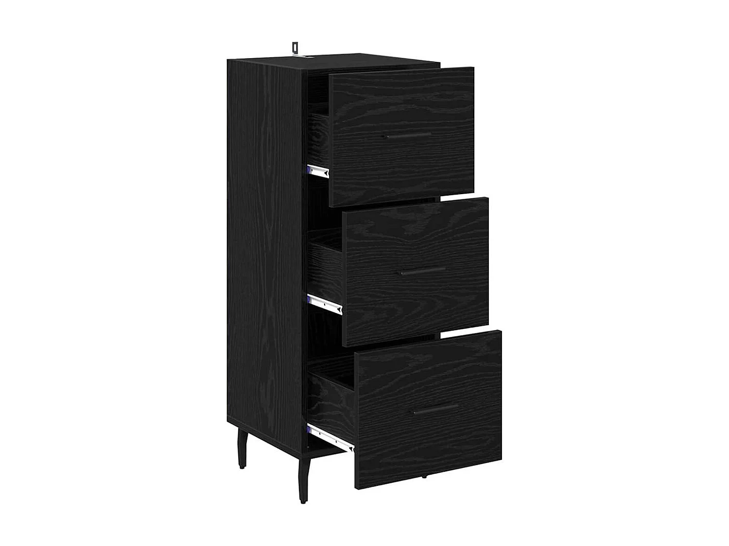 Buffet Chêne noir 34 x 34,5 x 90 cm Bois d'ingénierie