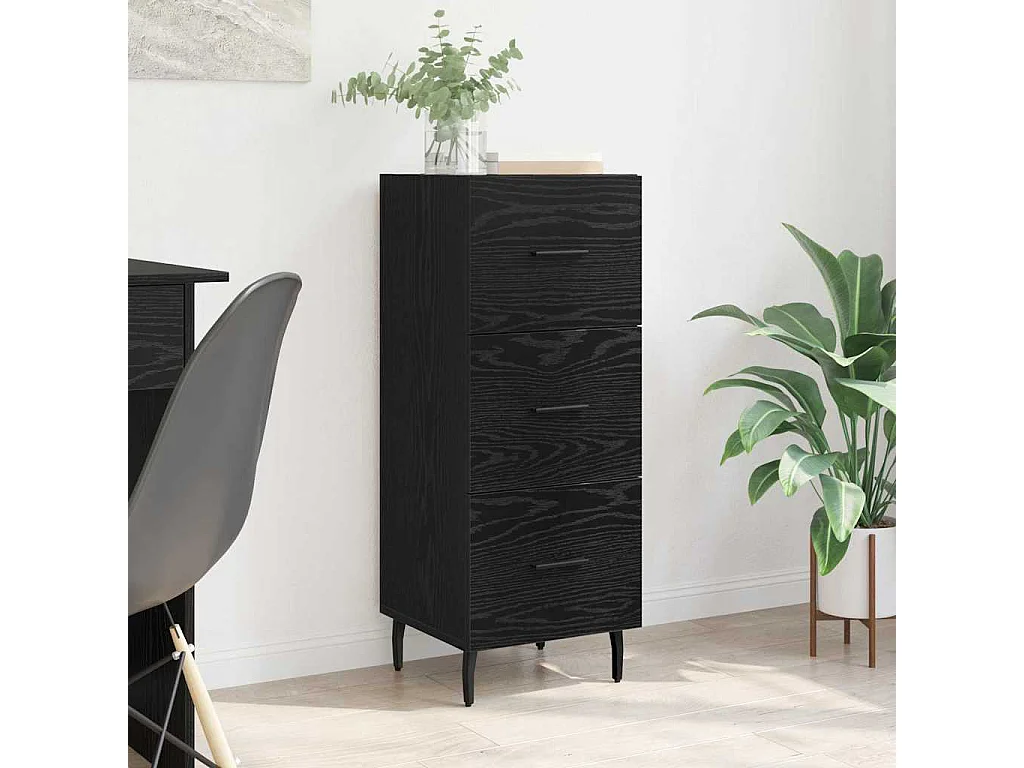 Buffet Chêne noir 34 x 34,5 x 90 cm Bois d'ingénierie