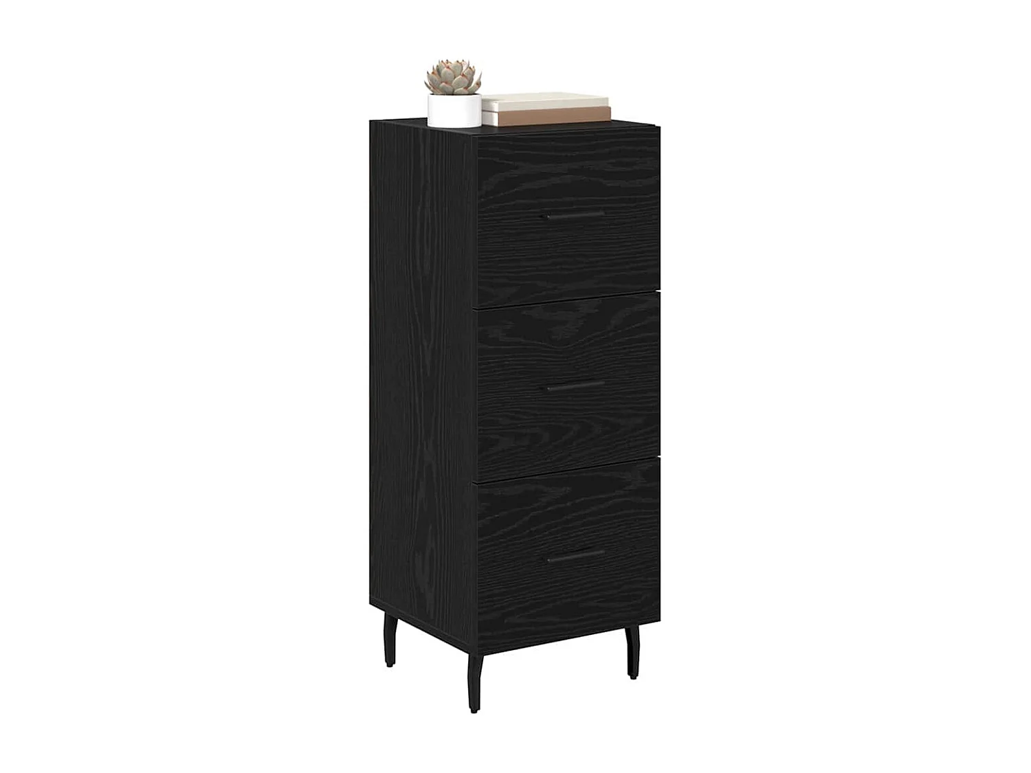 Buffet Chêne noir 34 x 34,5 x 90 cm Bois d'ingénierie
