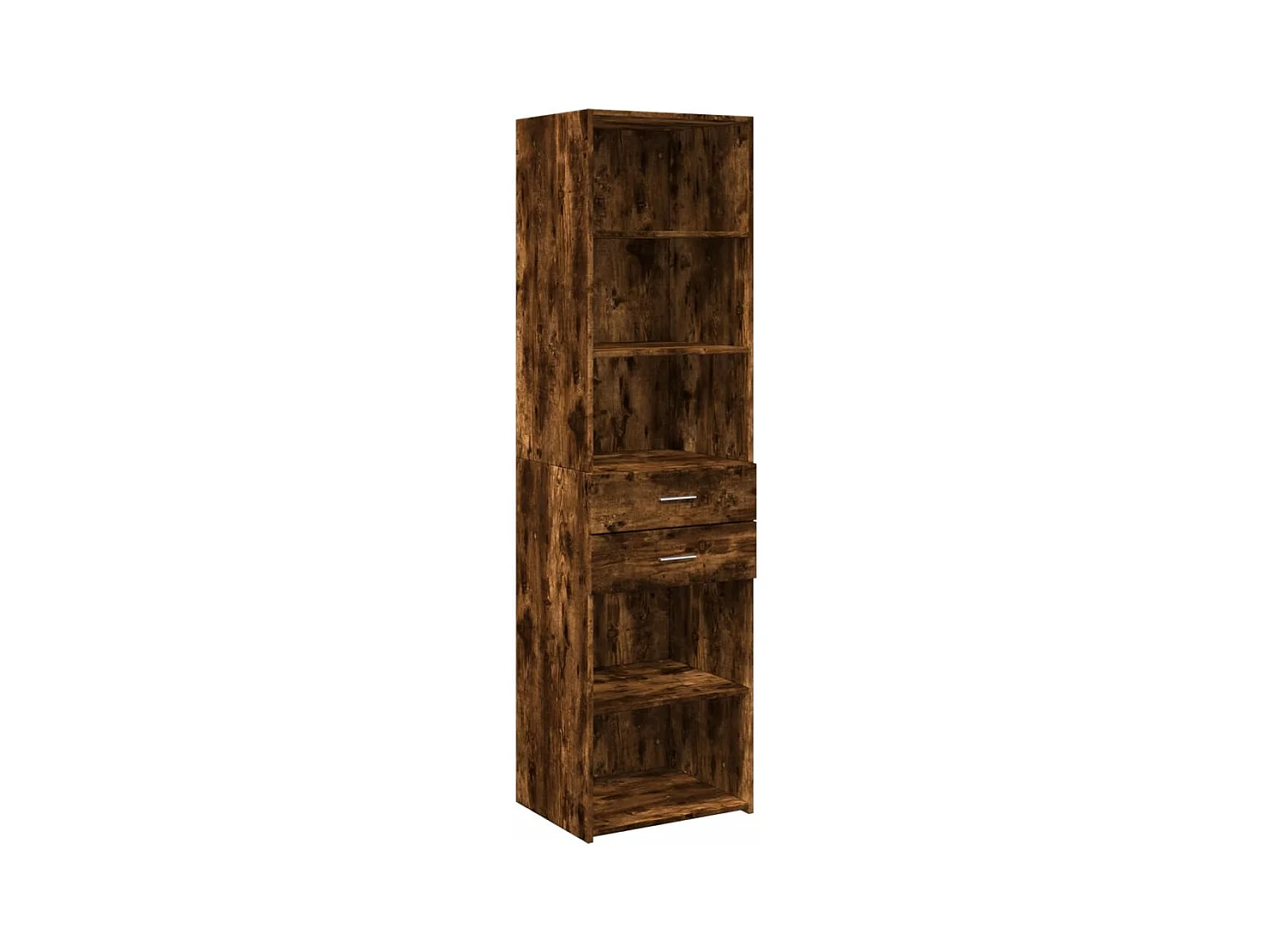 Buffet haut chêne fumé 50x42,5x185 cm bois d'ingénierie