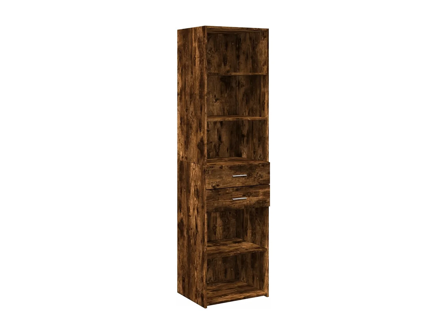 Buffet haut chêne fumé 50x42,5x185 cm bois d'ingénierie
