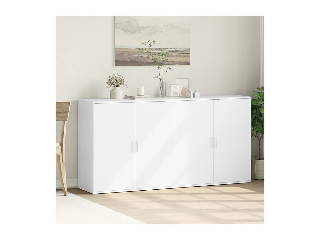Buffets 2 pièces blanc 79x38x80 cm bois d’ingénierie