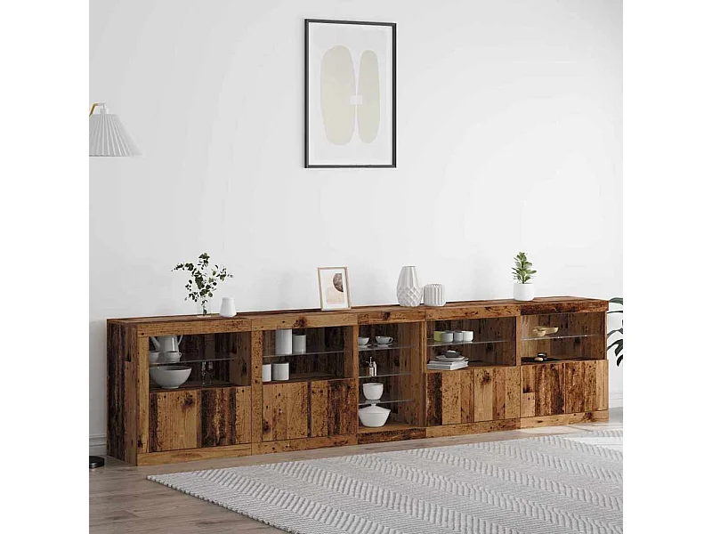 Buffet Bois ancien 283 x 37 x 67 cm Bois d'ingénierie