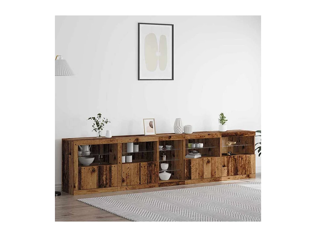 Buffet Bois ancien 283 x 37 x 67 cm Bois d'ingénierie