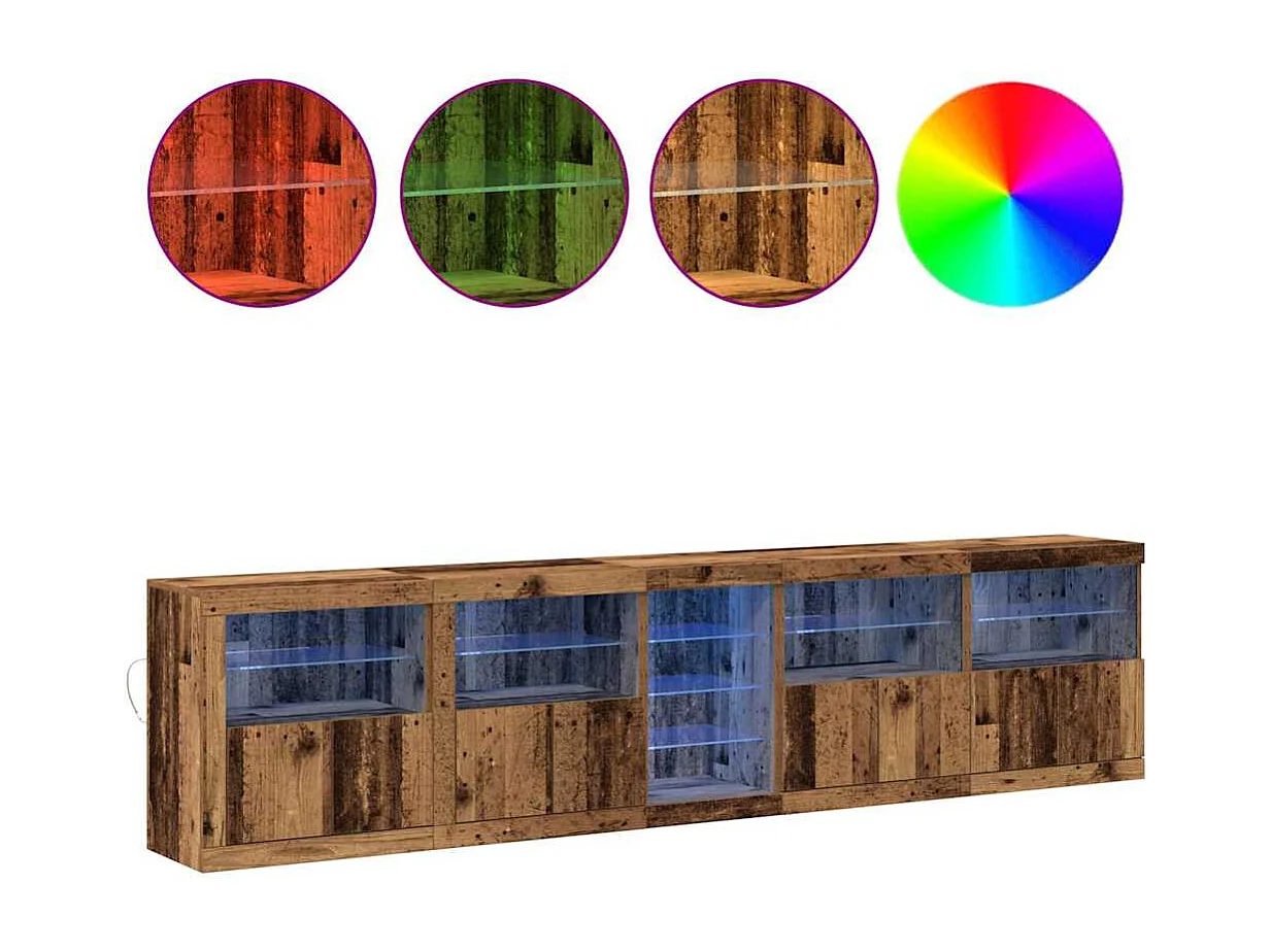 Buffet Bois ancien 283 x 37 x 67 cm Bois d'ingénierie