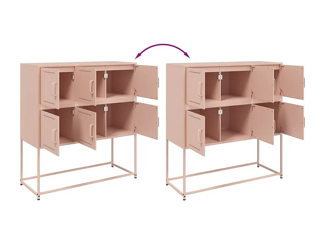 Buffet rose 100,5x39x107 cm acier