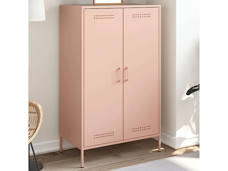 Buffet haut rose 68x39x113 cm acier