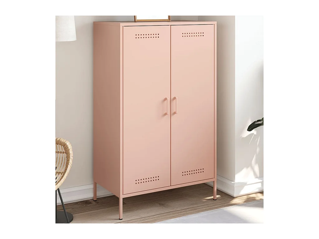 Buffet haut rose 68x39x113 cm acier