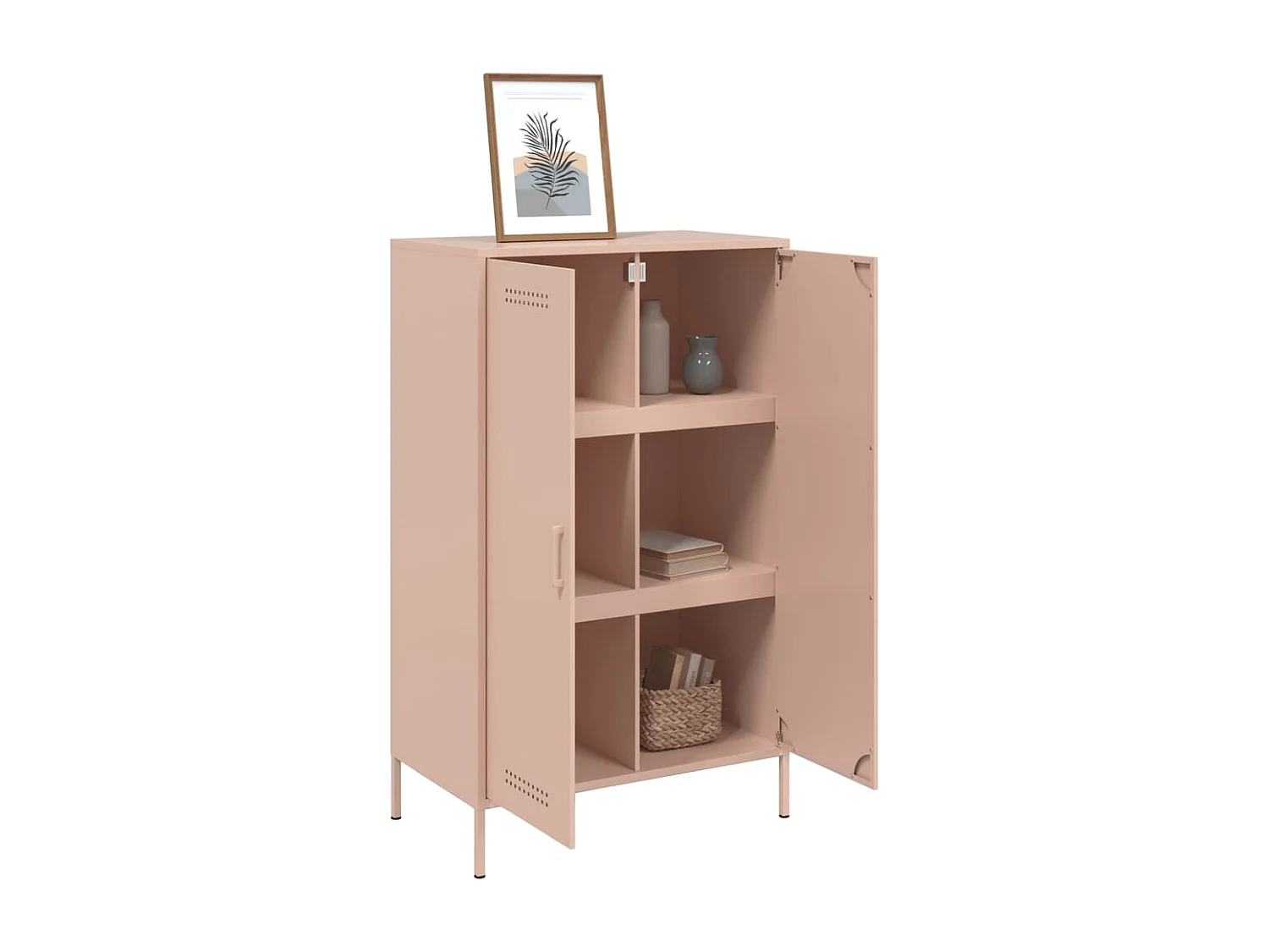 Buffet haut rose 68x39x113 cm acier