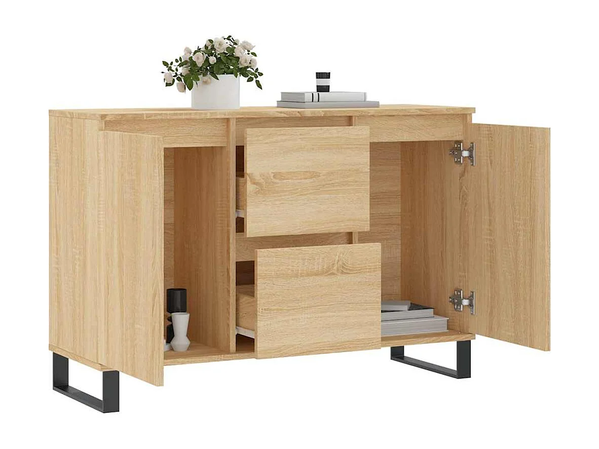 Buffet chêne sonoma 101,5x35x70 cm bois d'ingénierie