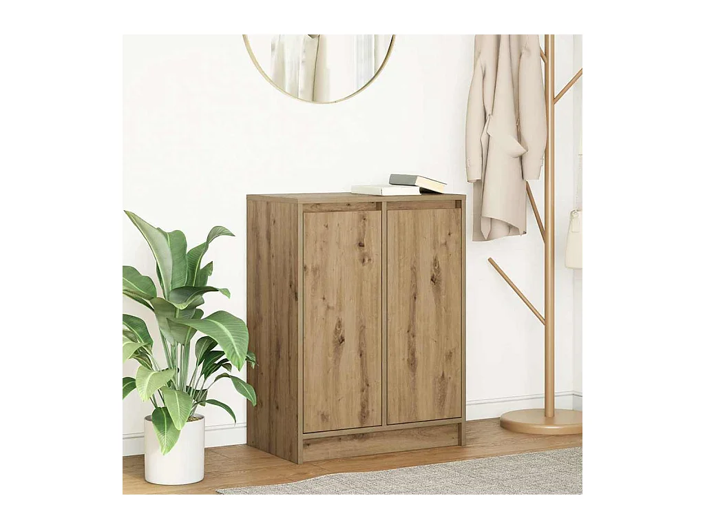 Buffet chêne artisanal 57x34x76 cm bois d'ingénierie