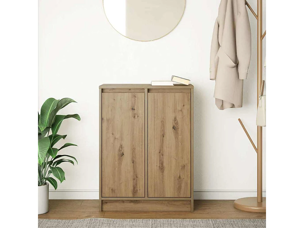 Buffet chêne artisanal 57x34x76 cm bois d'ingénierie