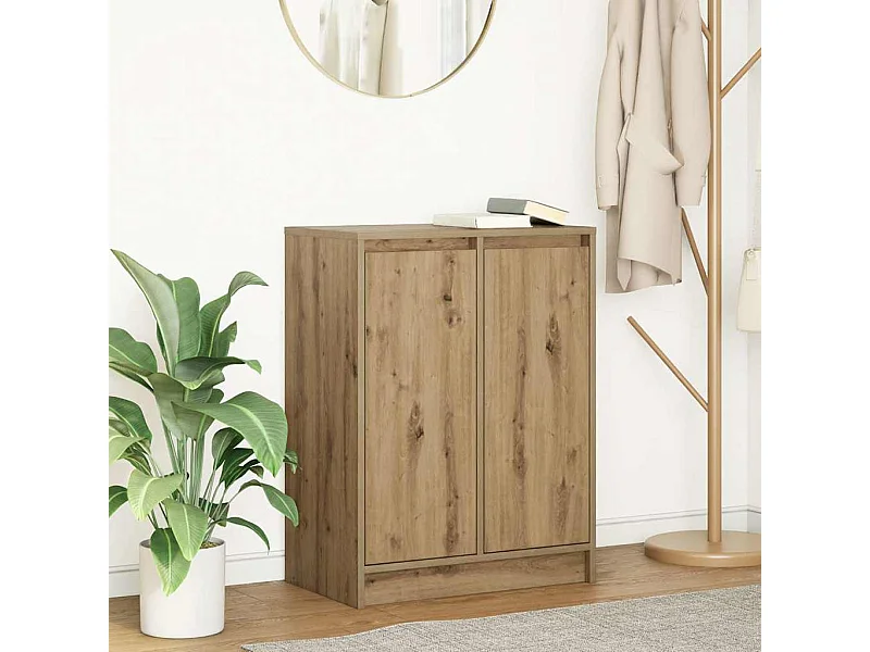 Buffet chêne artisanal 57x34x76 cm bois d'ingénierie