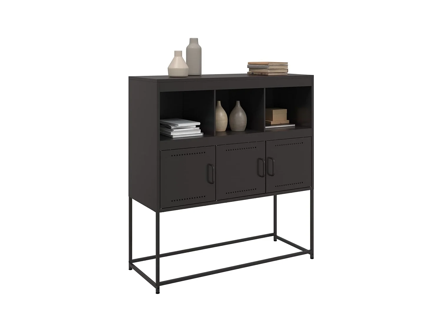 Buffet noir 100,5x39x107 cm acier