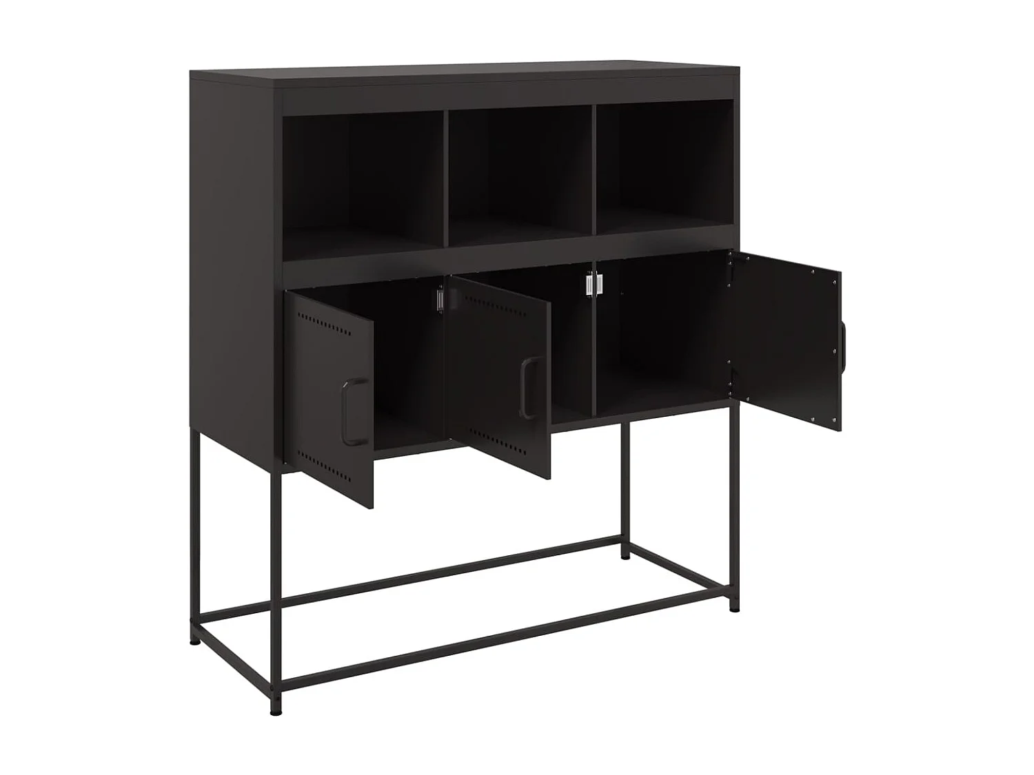 Buffet noir 100,5x39x107 cm acier
