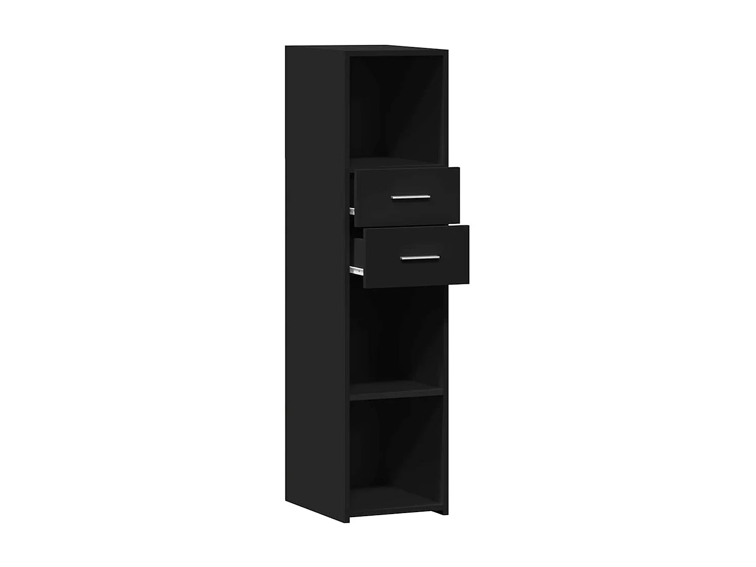 Aparador alto madera de ingeniería negro 30x42,5x124 cm