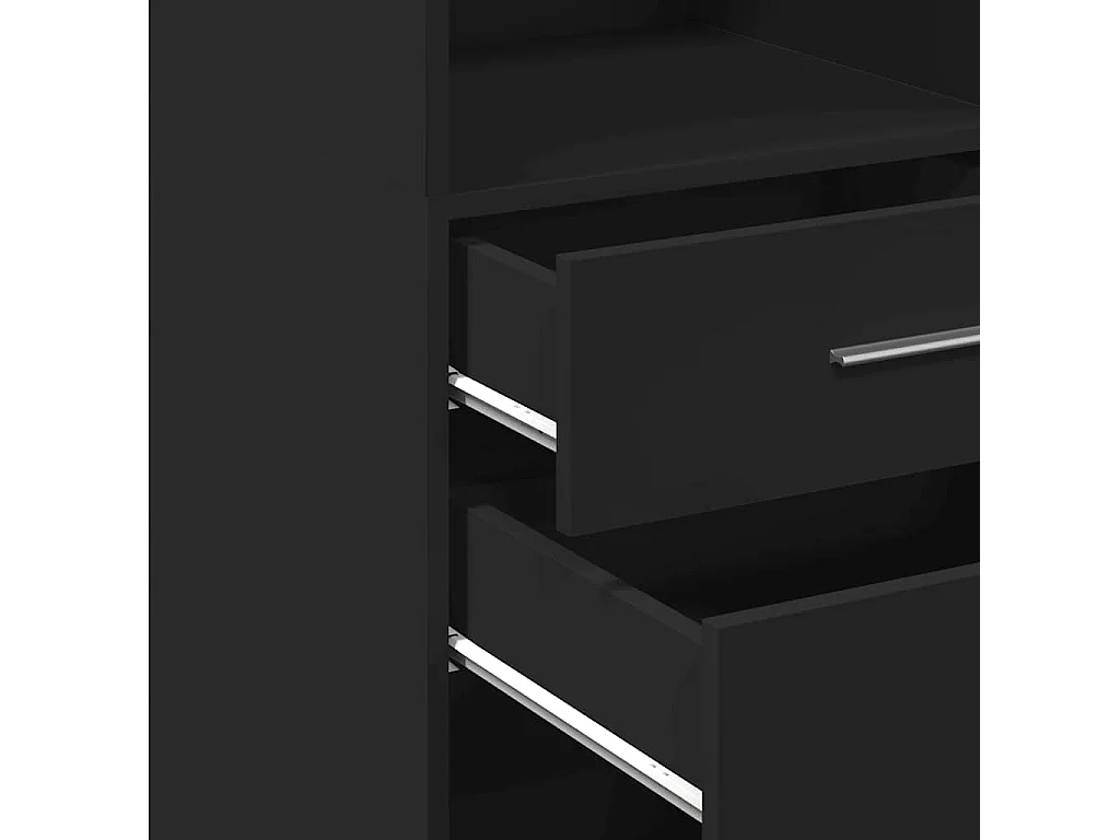 Aparador alto madera de ingeniería negro 30x42,5x124 cm