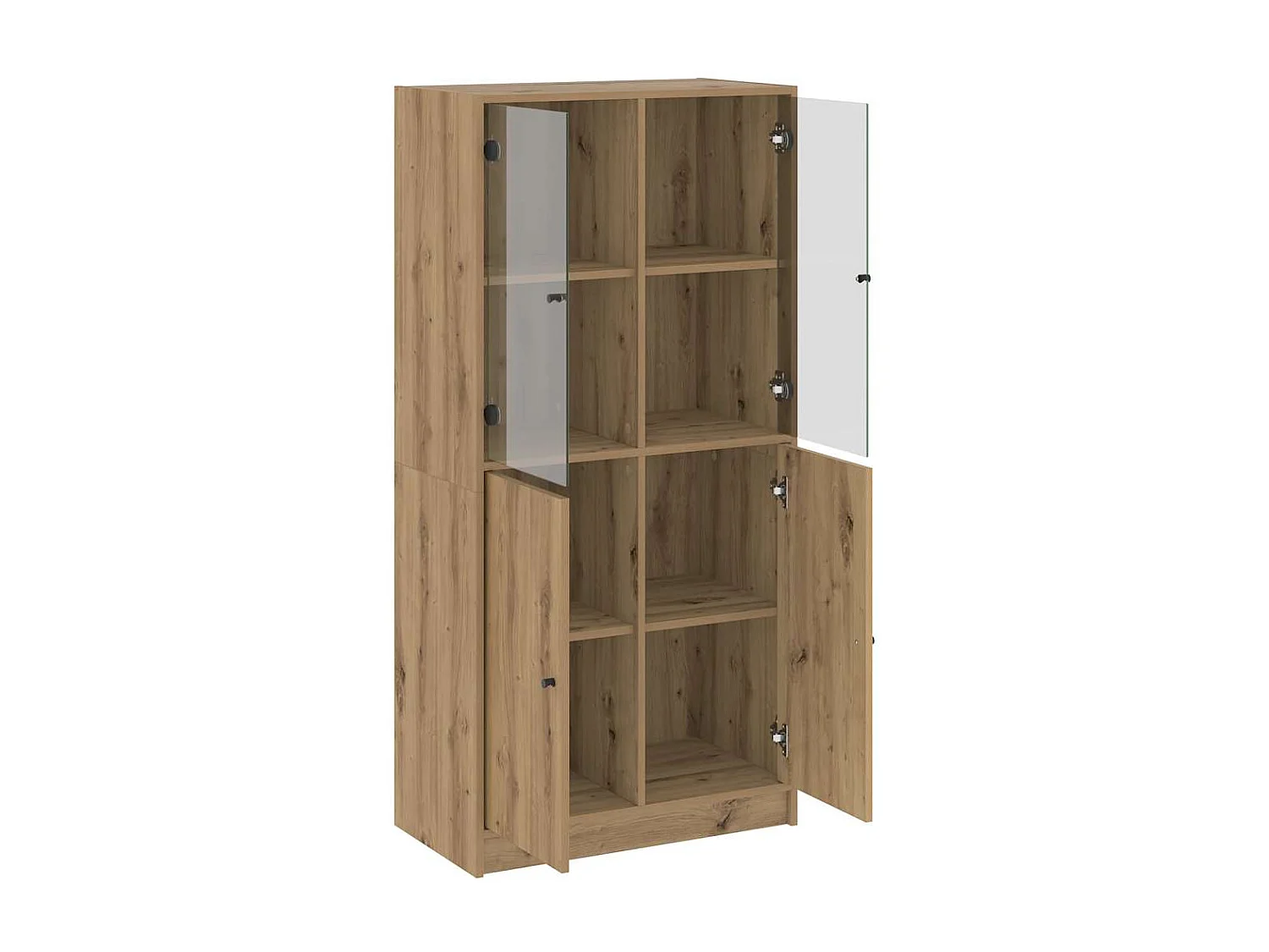 Buffet haut avec portes chêne artisanal bois d'ingénierie