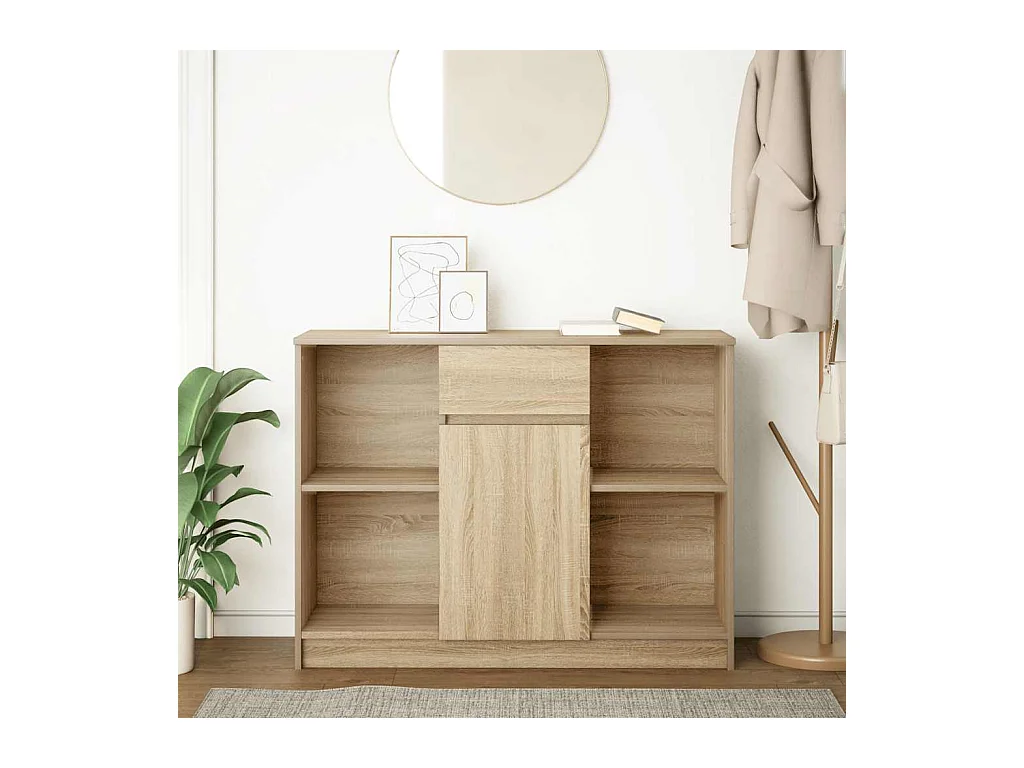 Buffet avec tiroir chêne sonoma 101x35x76 cm bois d'ingénierie