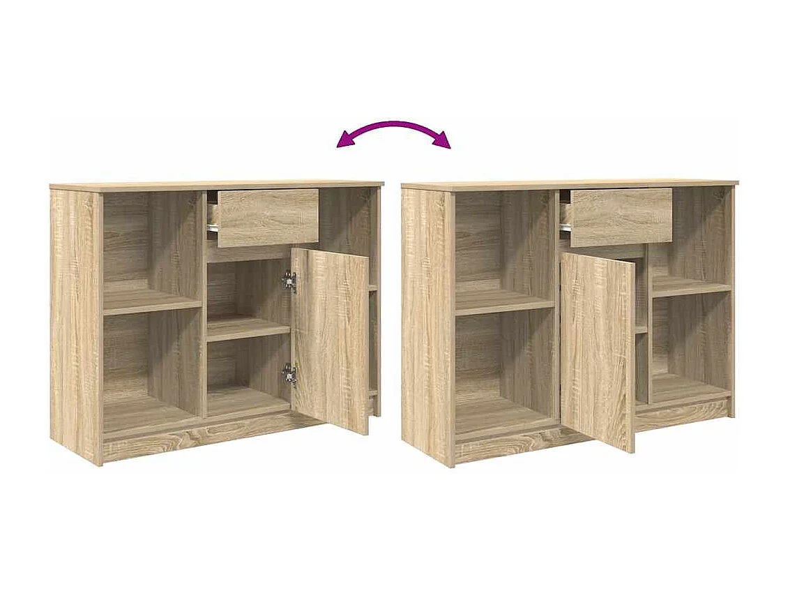 Buffet avec tiroir chêne sonoma 101x35x76 cm bois d'ingénierie