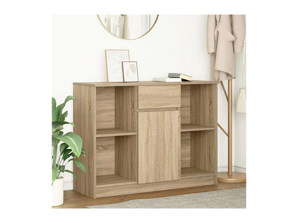Buffet avec tiroir chêne sonoma 101x35x76 cm bois d'ingénierie