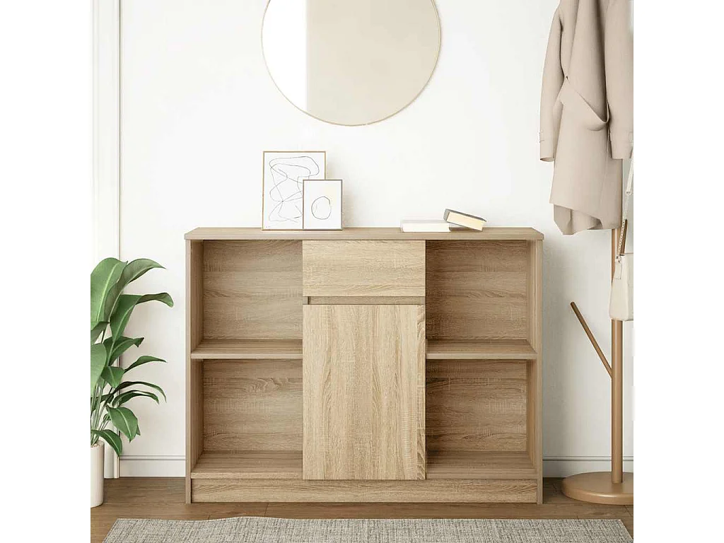 Buffet avec tiroir chêne sonoma 101x35x76 cm bois d'ingénierie