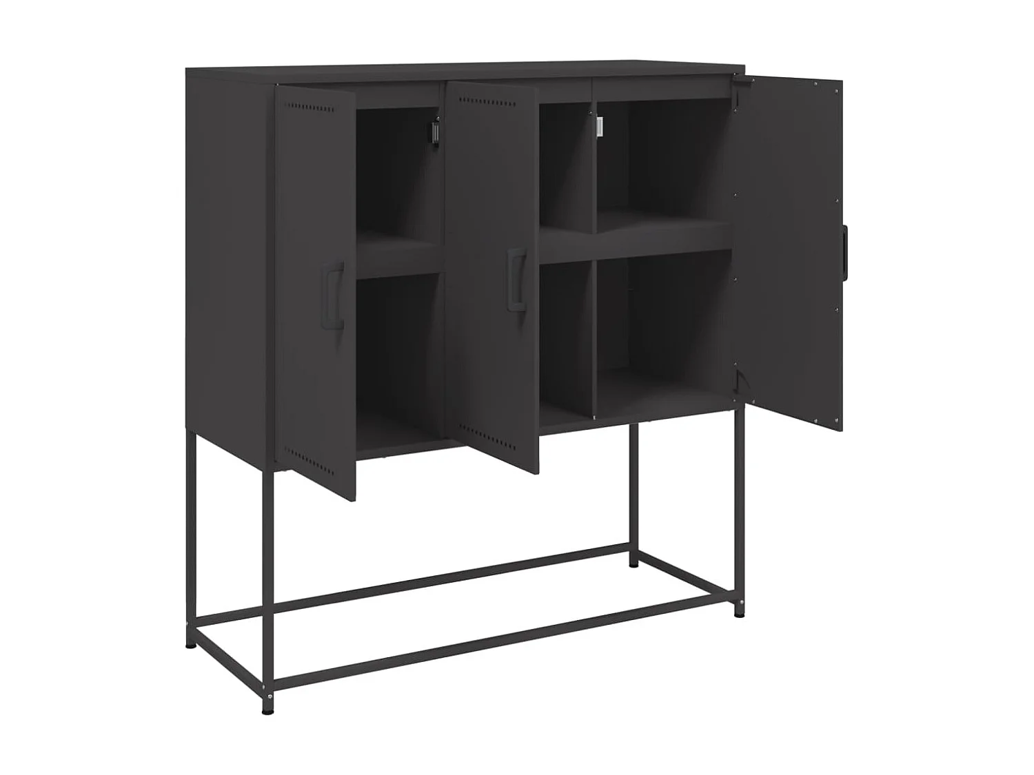Buffet haut noir 100,5x39x107 cm acier