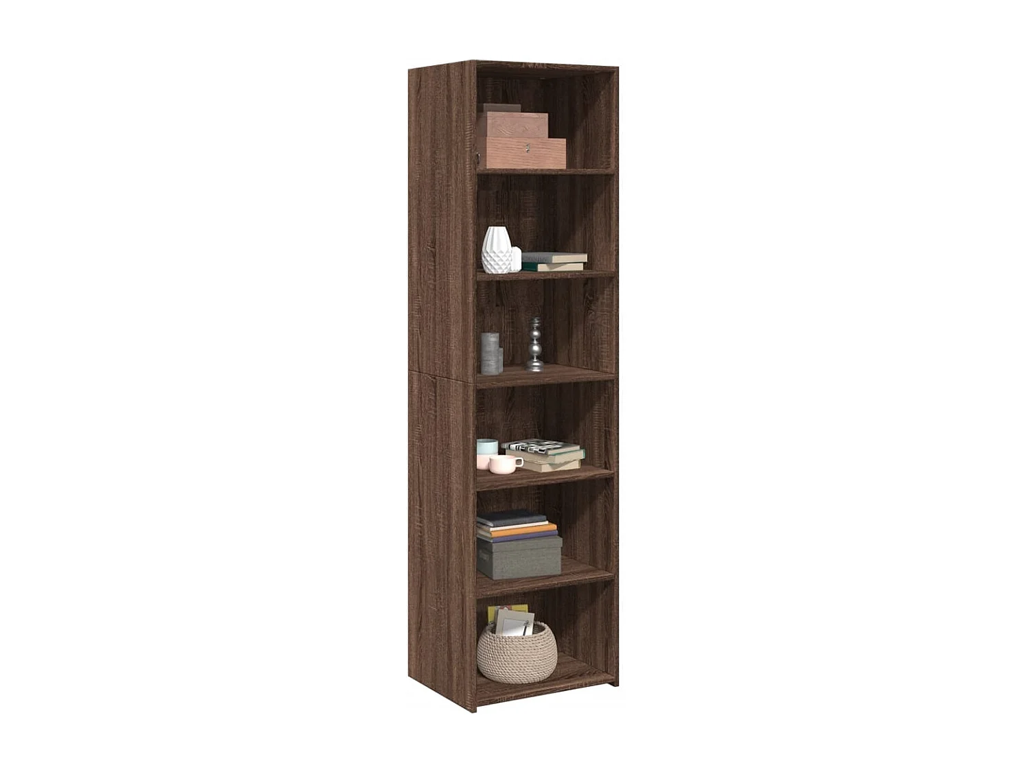 Buffet haut chêne marron 50x41x185 cm bois d'ingénierie