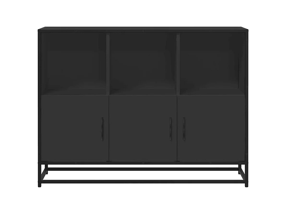 Buffet noir 100x35x76 cm bois d’ingénierie