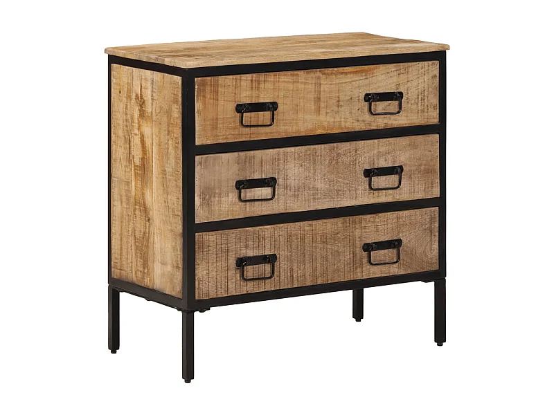 Aparador 70x35x70 cm madeira de mangueira áspera maciça