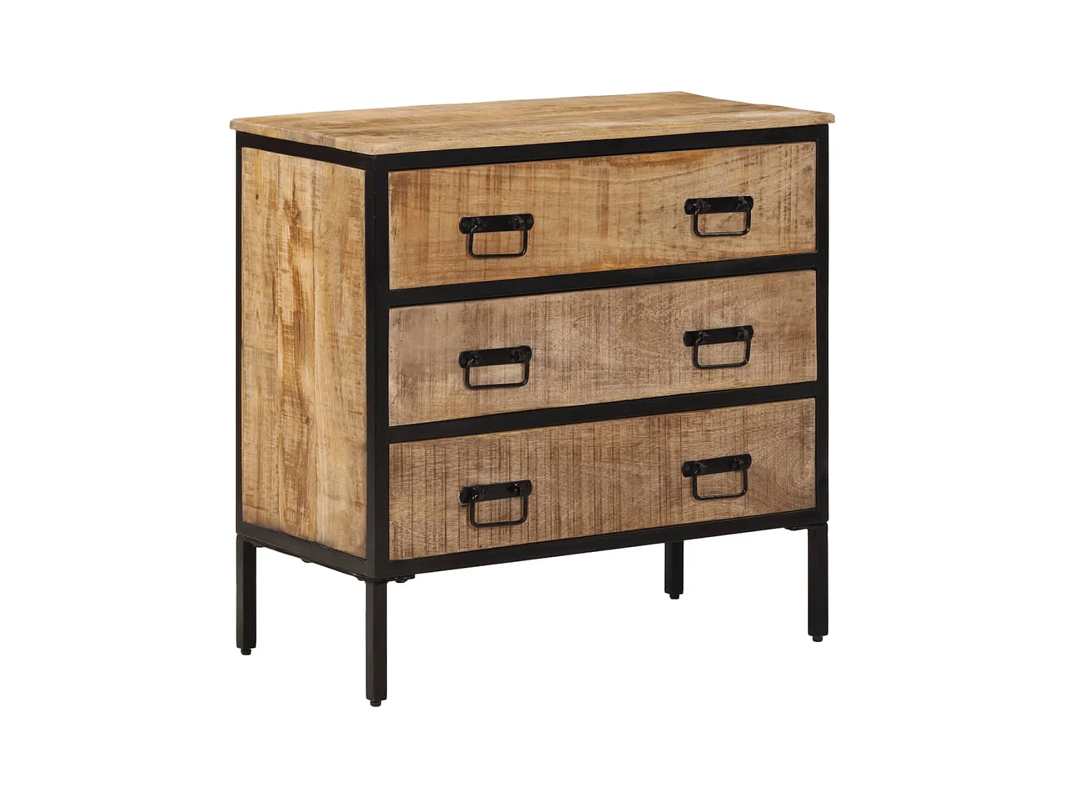 Buffet 70x35x70 cm bois de manguier brut massif